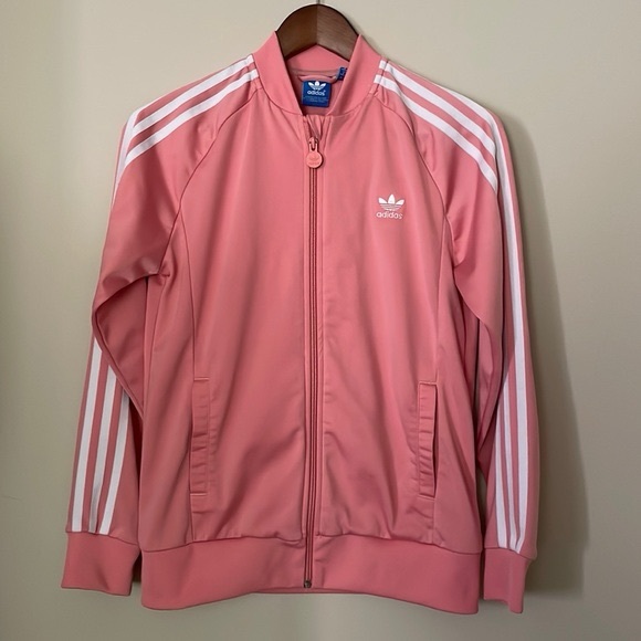 adidas Jackets & Blazers - Adidas peachy pink track jacket womens